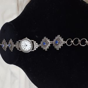 STERLING SILVER LAPIS LEGACY ADJUSTABLE WATCH 925